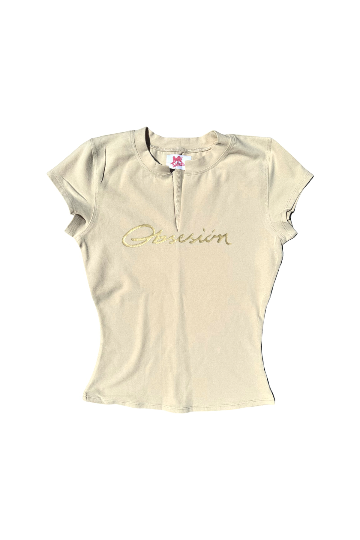 Obsesión Glitter Tee - Sand