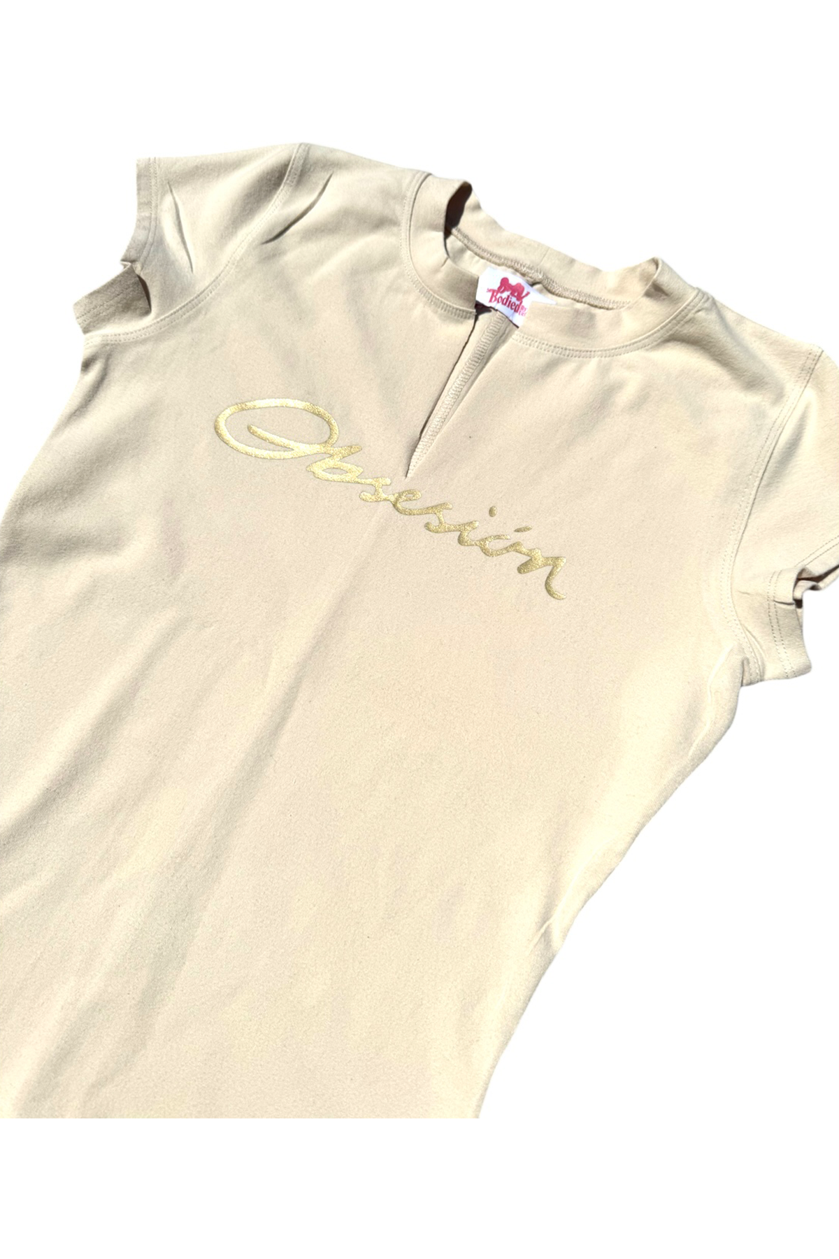 Obsesión Glitter Tee - Sand